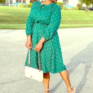 Old Navy green and white polka dot dress